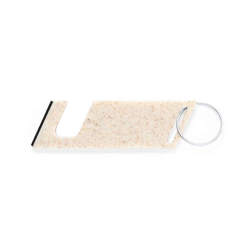 Multi-Function Wheat Straw Keychain with Smartphone Holder - Phone support at wholesale prices