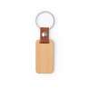 Llavero rectangular de madera y similicuir - Llavero de madera a precios de mayorista
