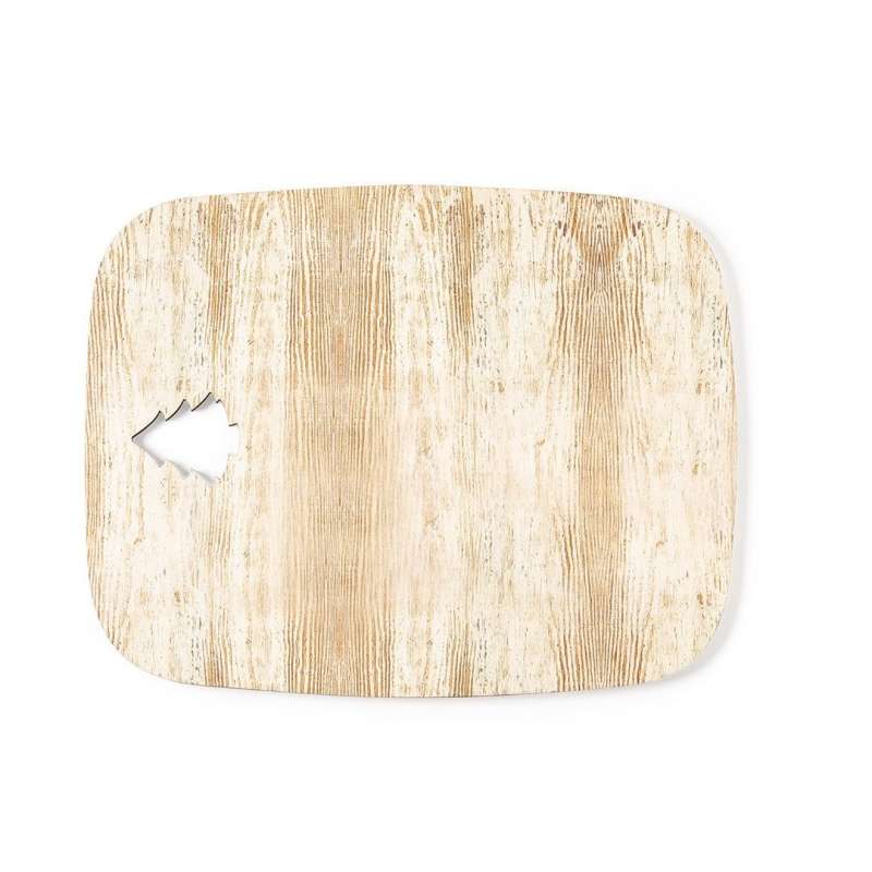 Rechthoekige Snijplank van Natuurhout met Kerstboom - Kerstaccessoire tegen groothandelsprijzen