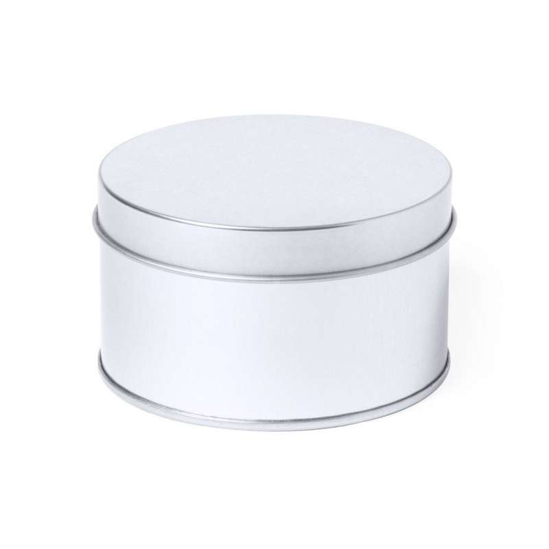 Round Silver Metal Presentation Box - Metal box at wholesale prices