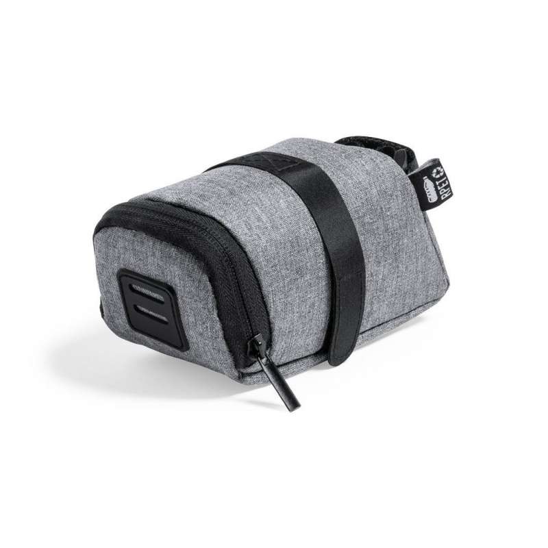 Gray RPET Bike Saddle Bag with Zipper - bike bag at wholesale prices