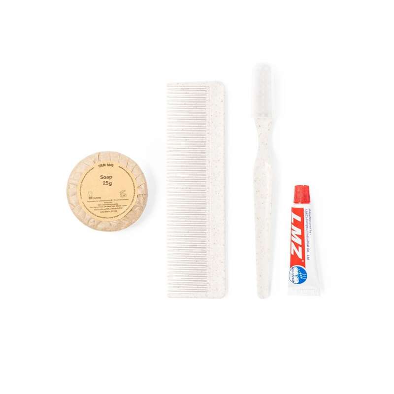 Set igiene essenziale con box kraft  - Dentifricio a prezzi all'ingrosso