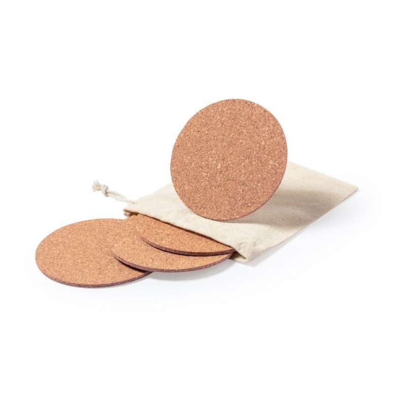 Set di 4 Sottobicchieri in Sughero Naturale - sottobicchiere a prezzi all'ingrosso