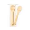Salatsæt med 2 bambusredskaber i stof - salatbestik til engrospris
