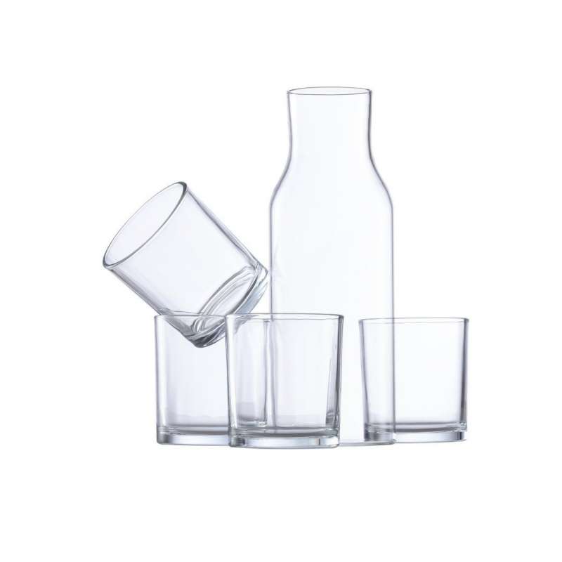 Conjunto de Carafe e 4 Copos de Cristal - Decantador a preço grossista