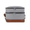 Gray 600 deniers RPET Cooler with Brown Accents - Cooler at wholesale prices