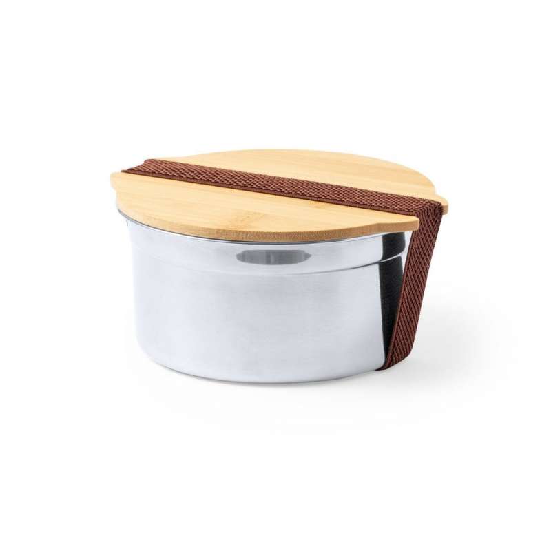 Fiambrera inox 800 ml con tapa bambú - Fiambrera a precios de mayorista