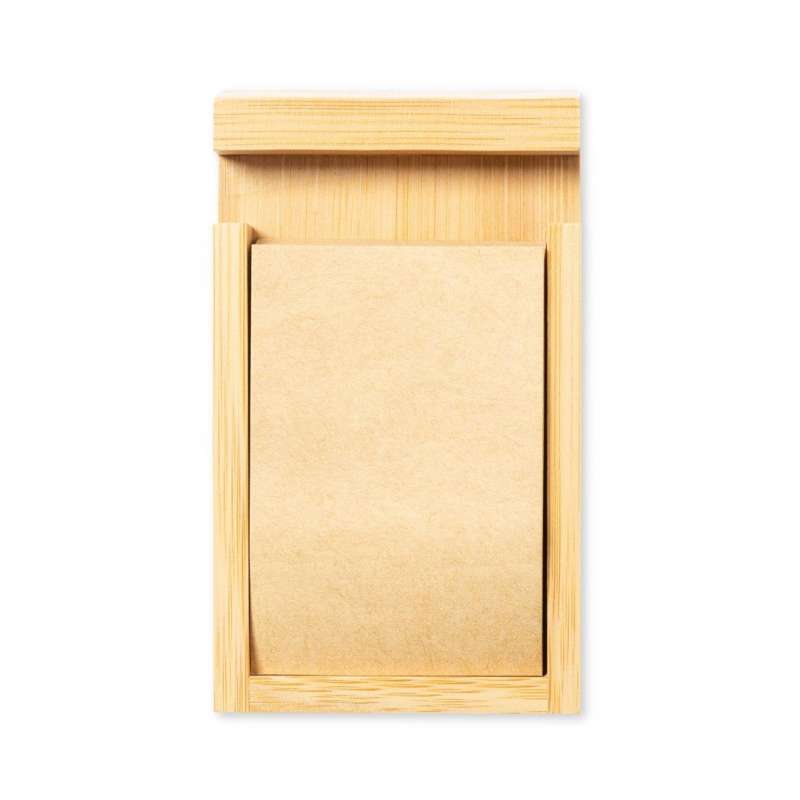 Bamboo Sticky Note Holder with Smartphone Stand at wholesale prices - Phone support at wholesale prices