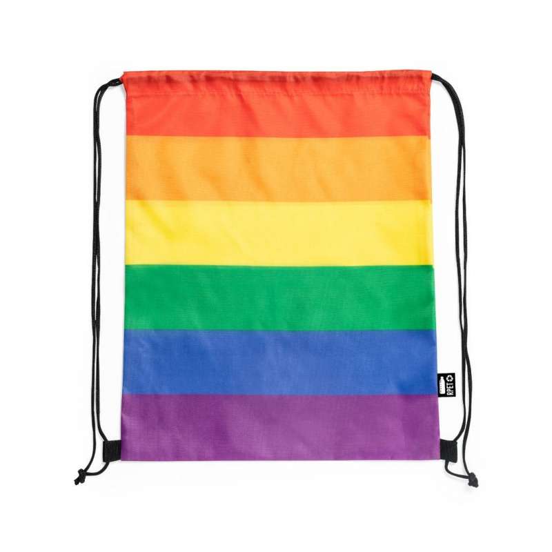 Multicolor Rainbow Drawstring Backpack 210T RPET - Backpack at wholesale prices