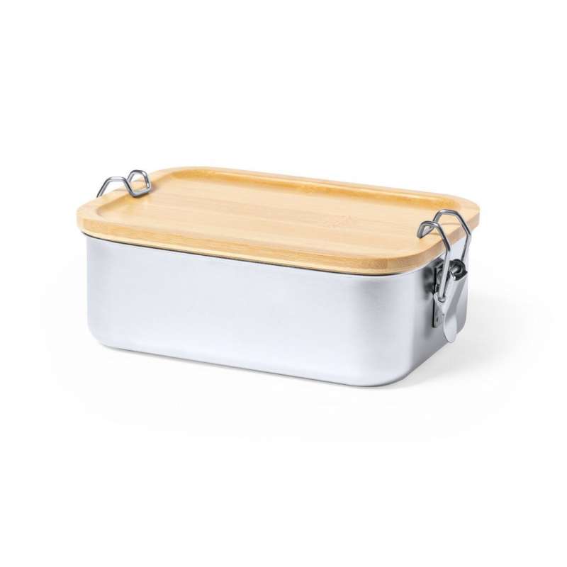Caixa de almoço inox 800 ml com tampa de bambu a preço grossista - Bento a preço grossista