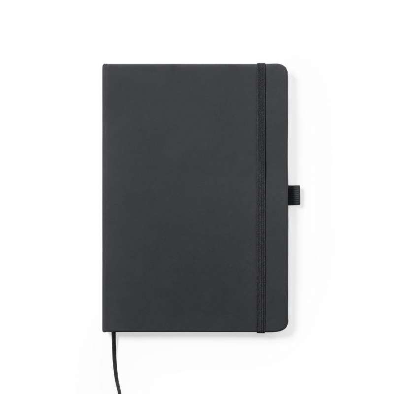 Black A5 Lined Faux Leather Notebook - notebook at wholesale prices