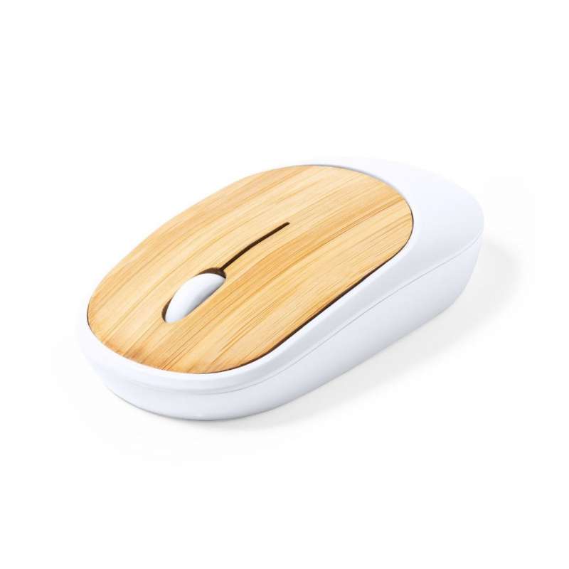 Draadloze ergonomische muis met bamboe oppervlak - Muis tegen groothandelsprijzen