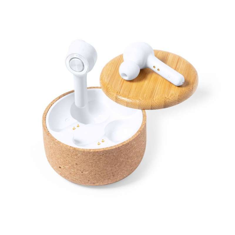 White Bluetooth In-Ear Headphones with Charging Base at wholesale prices - Bluetooth at wholesale prices
