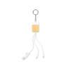 Bamboo Charging Cable with Keychain and Marble Detail - Charging cable at wholesale prices