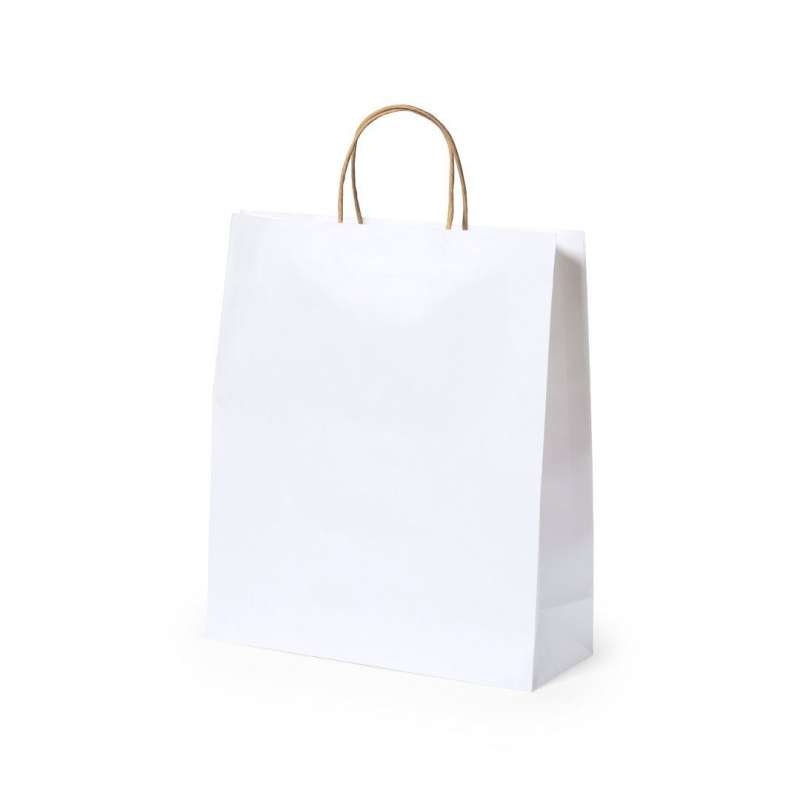 Hvid genbrugspapir taske 8 kg 22x30 cm - papirpose til engrospris