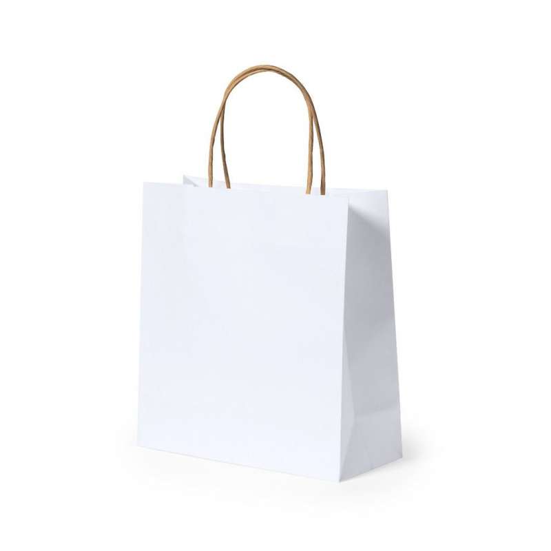 White Recycled Paper Tote Bag, 6kg Capacity - paper bag at wholesale prices