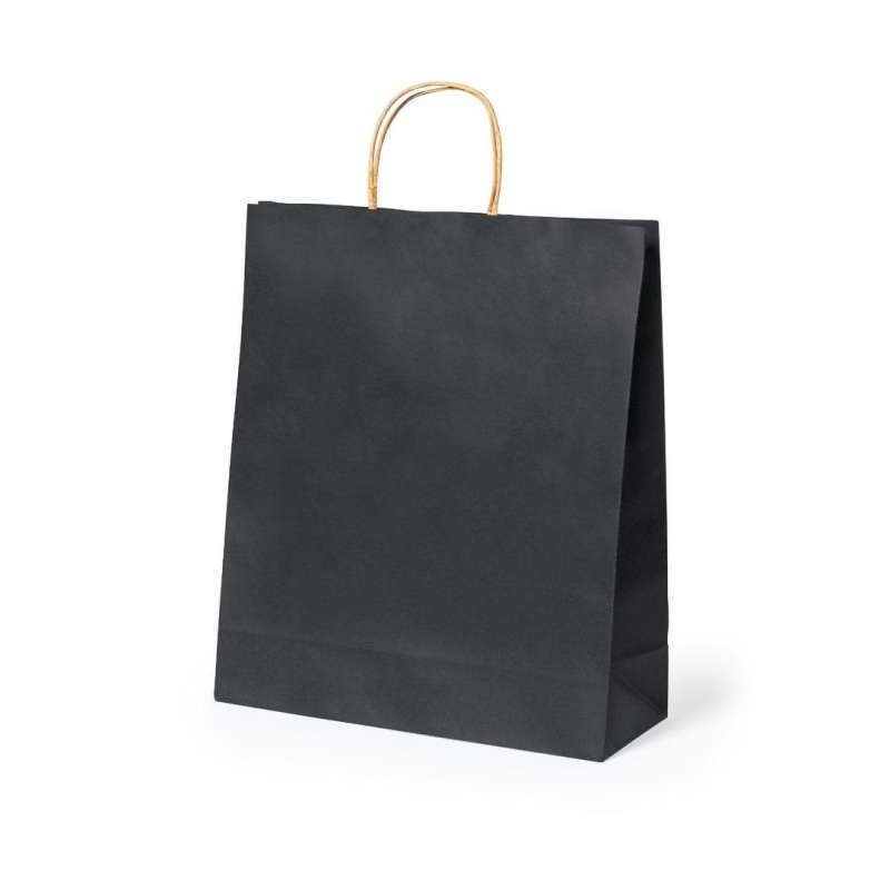 Sac in carta riciclata nera 32x25 cm a prezzi all'ingrosso - sacchetto di carta a prezzi all'ingrosso