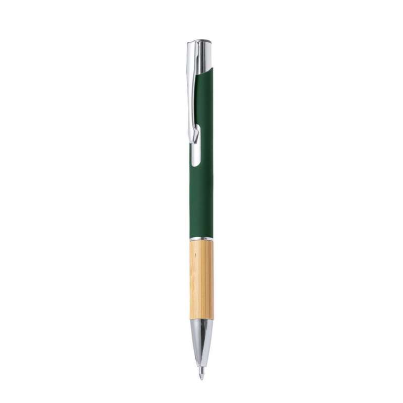 Elegant Bamboo and Aluminum Ballpoint Pen - Metal pen at wholesale prices