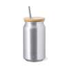 Vaso de aluminio reciclado 430 ml con tapa - Pajita reutilizable a precios de mayorista