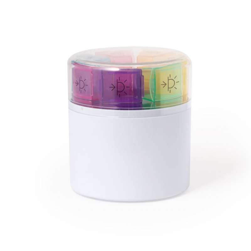 Woche Pillendose Zylinderform mit 7 Fächern zu Großhandelspreisen - Pillendose zu Großhandelspreisen