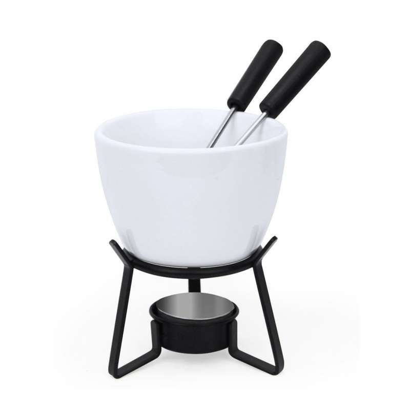 Keramik-Metall Fondue Set mit 2 Gabeln zu Großhandelspreisen - Fonduegerät zu Großhandelspreisen
