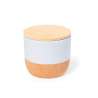 White Ceramic Linen Scented Candle with Cork Base - Home fragrance at wholesale prices
