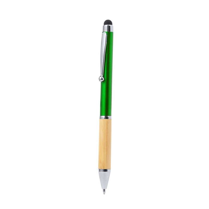 Elegant Bamboo Pointer Pen with Metallic Clip - Touch stylus at wholesale prices