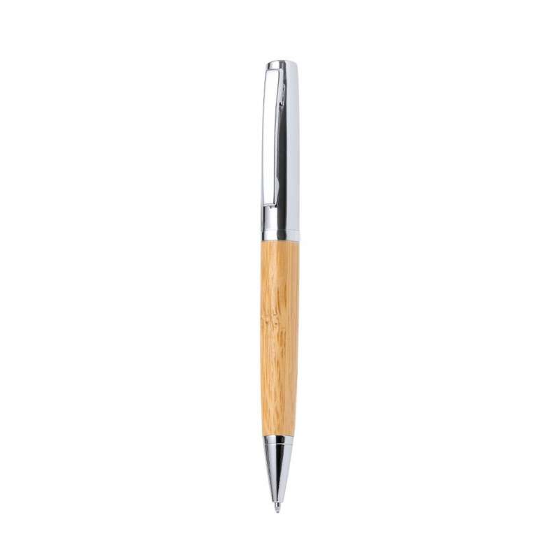 Bamboo- och metallpenna 14 cm - Träpenna till grossistpris