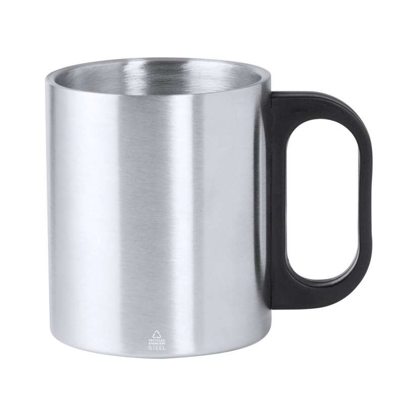 Dubbelväggig mugg i rostfritt stål 300 ml - metallmugg till grossistpris