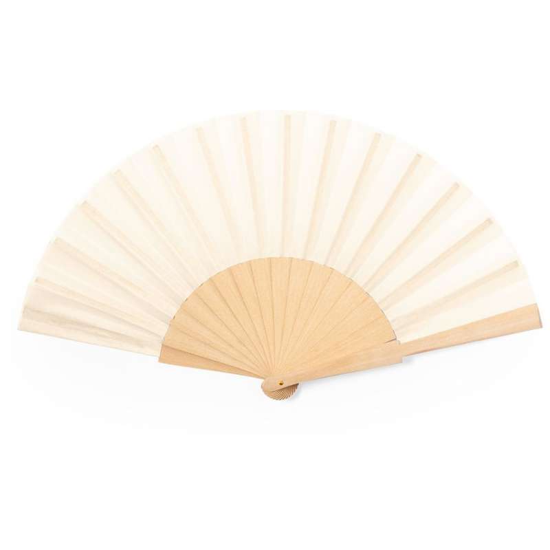 Natural Wooden and Cotton Fan in Kraft Box - Fan at wholesale prices
