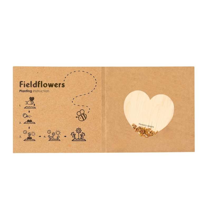 Cuore di Semi in Legno Naturale con Istruzioni - Semi da piantare a prezzi all'ingrosso