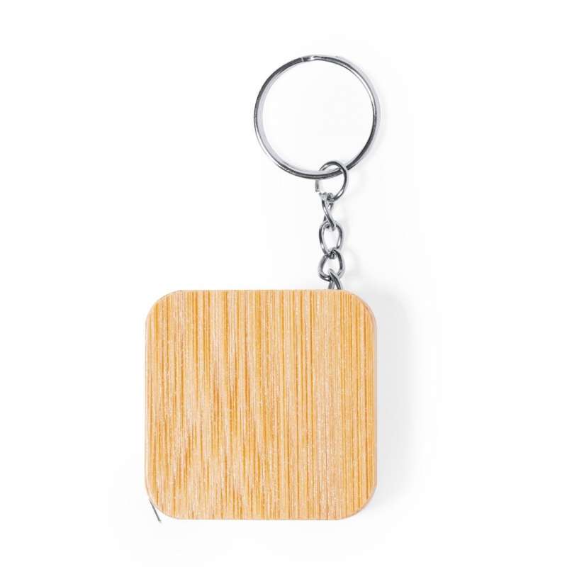 1-Meter Bamboo Keychain Tape Measure - Wood keychains at wholesale prices