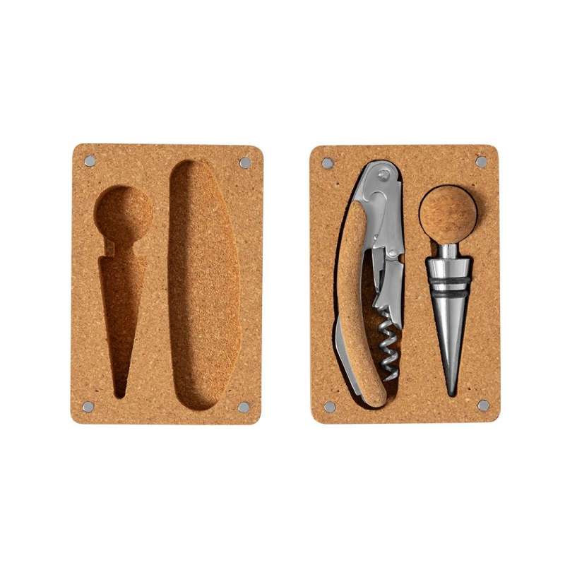 Estuche de vino en corcho con accesorios - Juego de vino a precios de mayorista