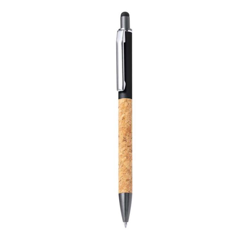 Matte Aluminum and Cork Push Pen - Touch stylus at wholesale prices