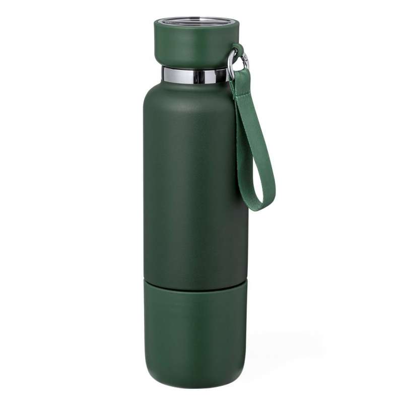 Isoleret 550 ml stål bidon med glas - Vandflaske til engrospris