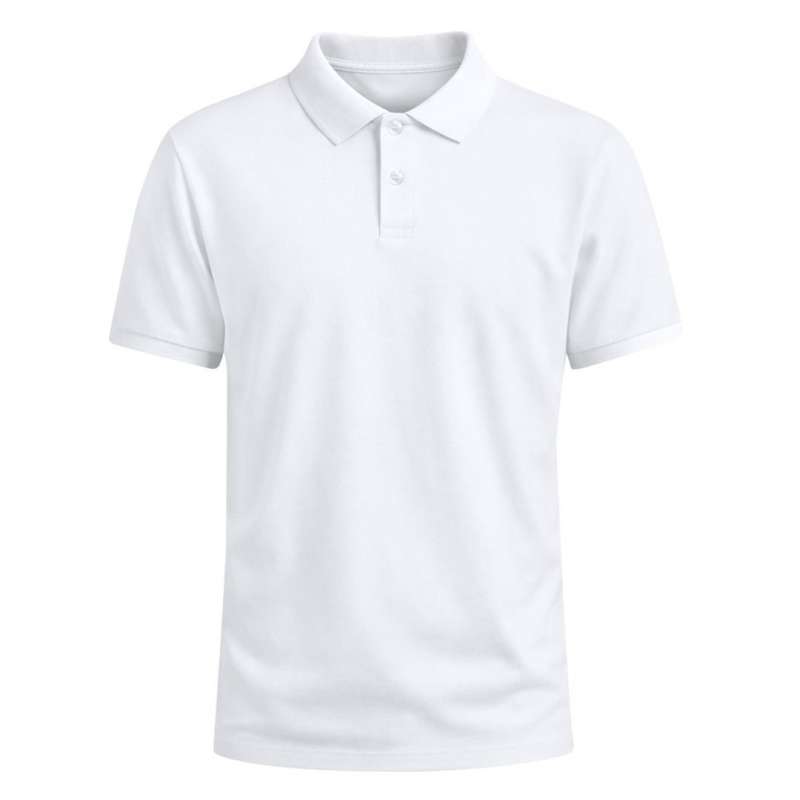 White Pique Cotton Polo Shirt for Adults - Short sleeve polo at wholesale prices