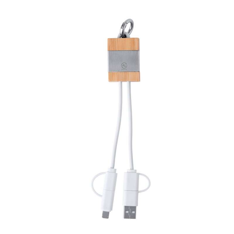 Kompakt opladerkabel i bambus og aluminium - Ladekabel til engrospris