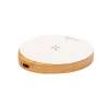 15 Watts Circular Wireless Charger with Bamboo Base - Wireless charger at wholesale prices