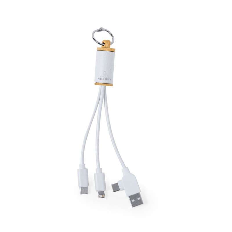 Bamboe Oplaadkabel met Dubbele USB/Type C - Oplaadkabel tegen groothandelsprijzen