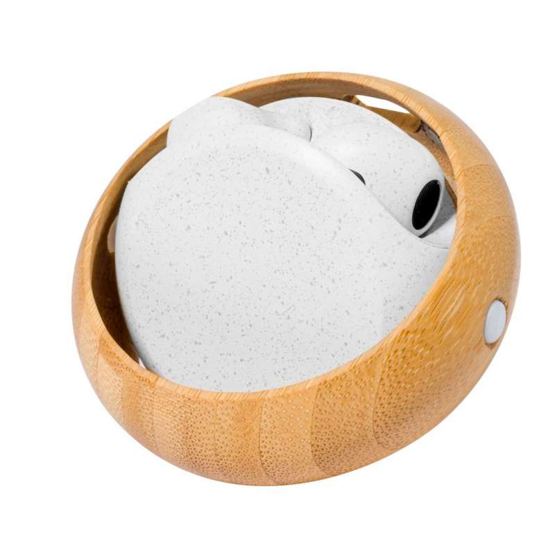 Bluetooth 5.0 Earbuds with Bamboo Charging Case at wholesale prices - Bluetooth at wholesale prices