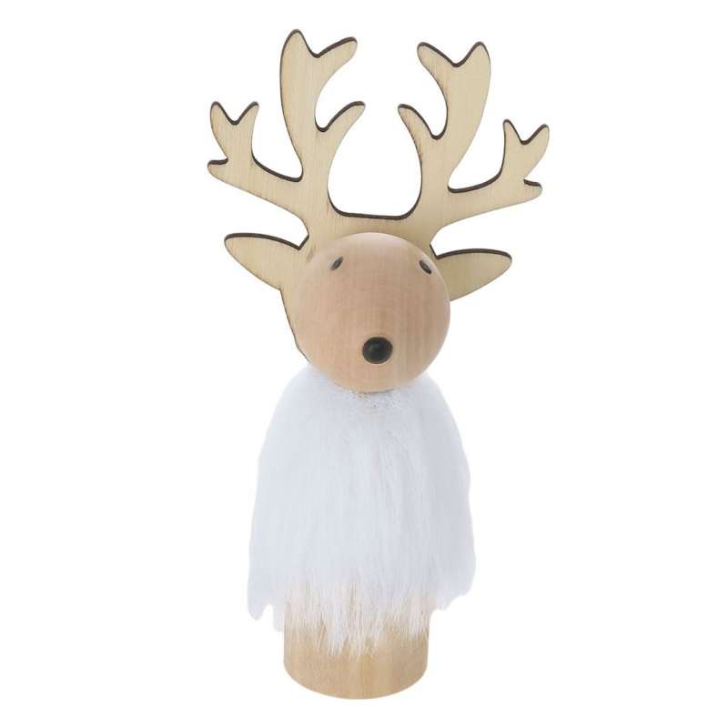 Ornamento Natalizio in Legno di Renna 20cm a prezzi all'ingrosso - Decorazioni di Natale a prezzi all'ingrosso