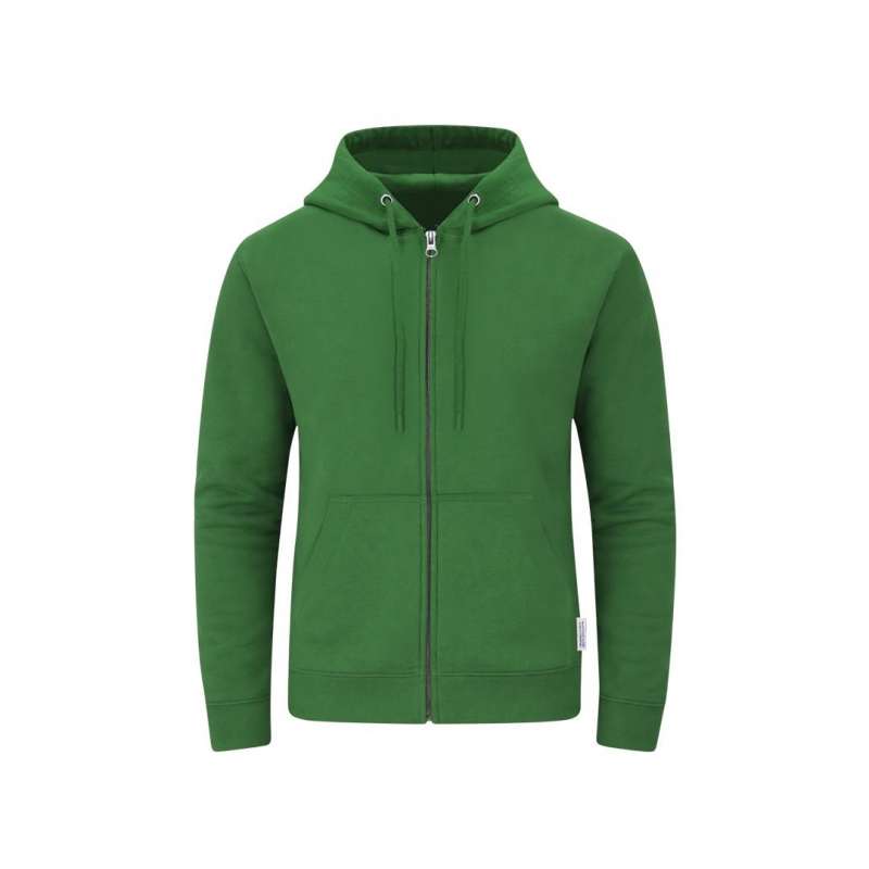 Unisex Zwarte Zipp Hoodie in Biokatoen - Hoodie met capuchon tegen groothandelsprijzen