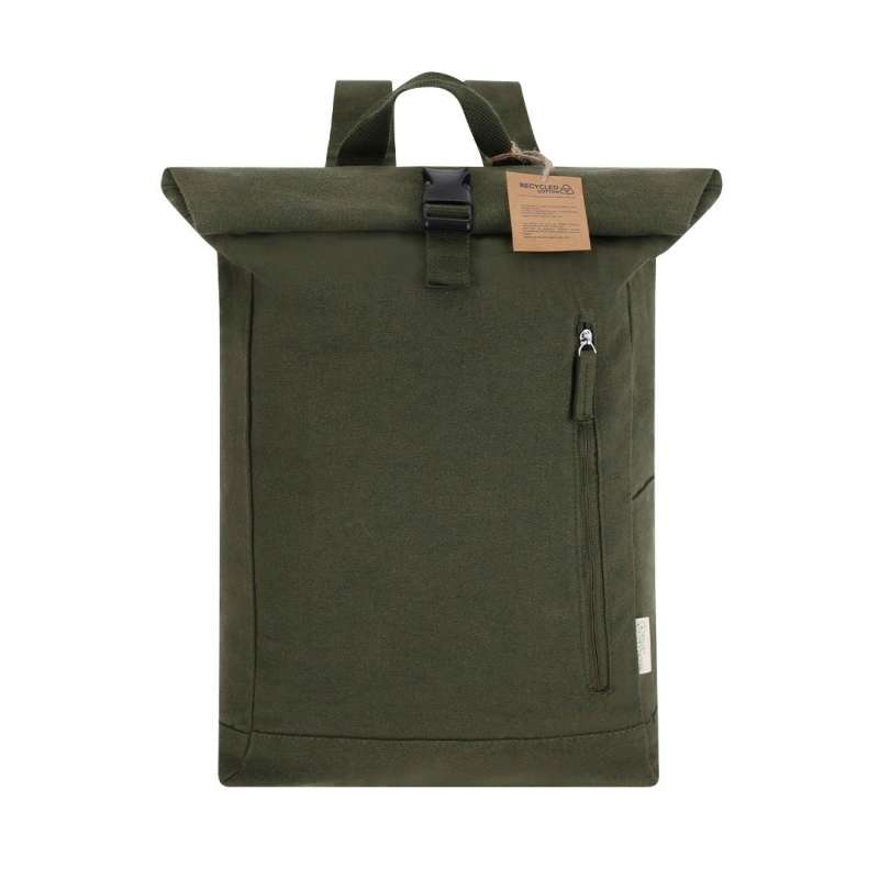 Large Recycled Canvas Backpack with Zipper Pocket at wholesale prices - Backpack at wholesale prices