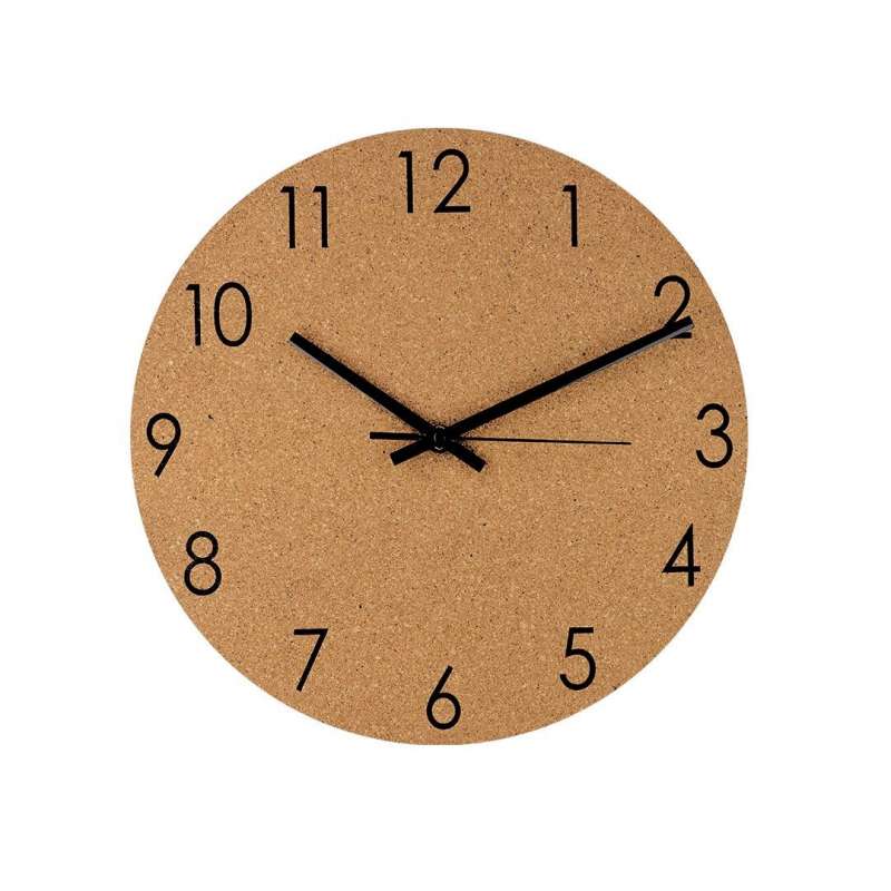 Reloj de pared de corcho natural 30 cm - Reloj a precios de mayorista