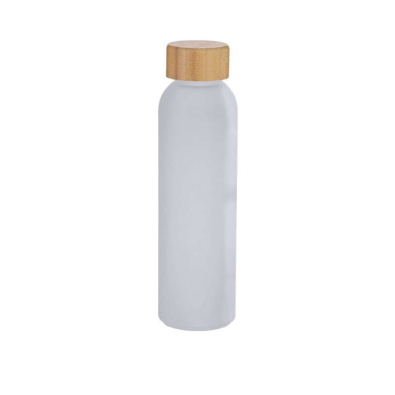 Recycled glazen fles 500 ml met bamboekap - Fles tegen groothandelsprijzen