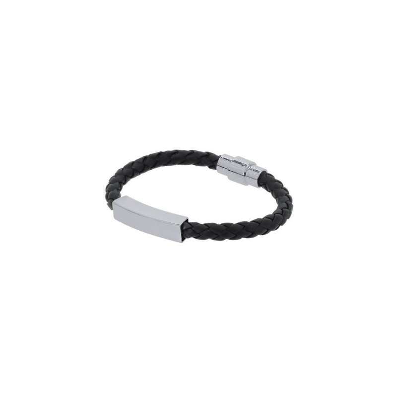 Bracelete de simili couro preto com fecho magnético a preço grossista - Pulseira a preço grossista
