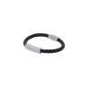 Armband i svart konstläder med stålplåt - Armband till grossistpris