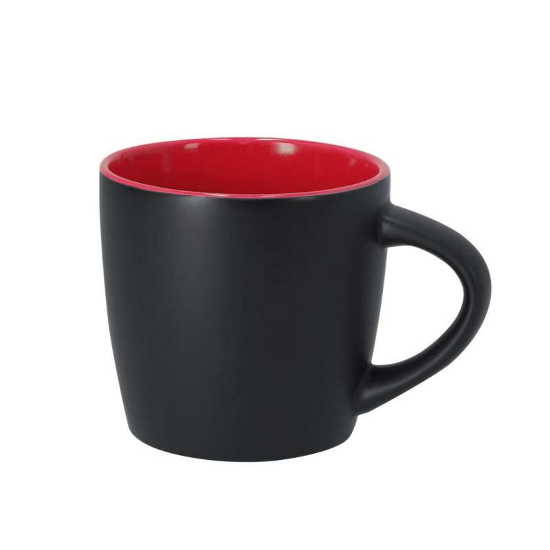 Taza de cerámica negra mate con interior colorido - Taza a precios de mayorista