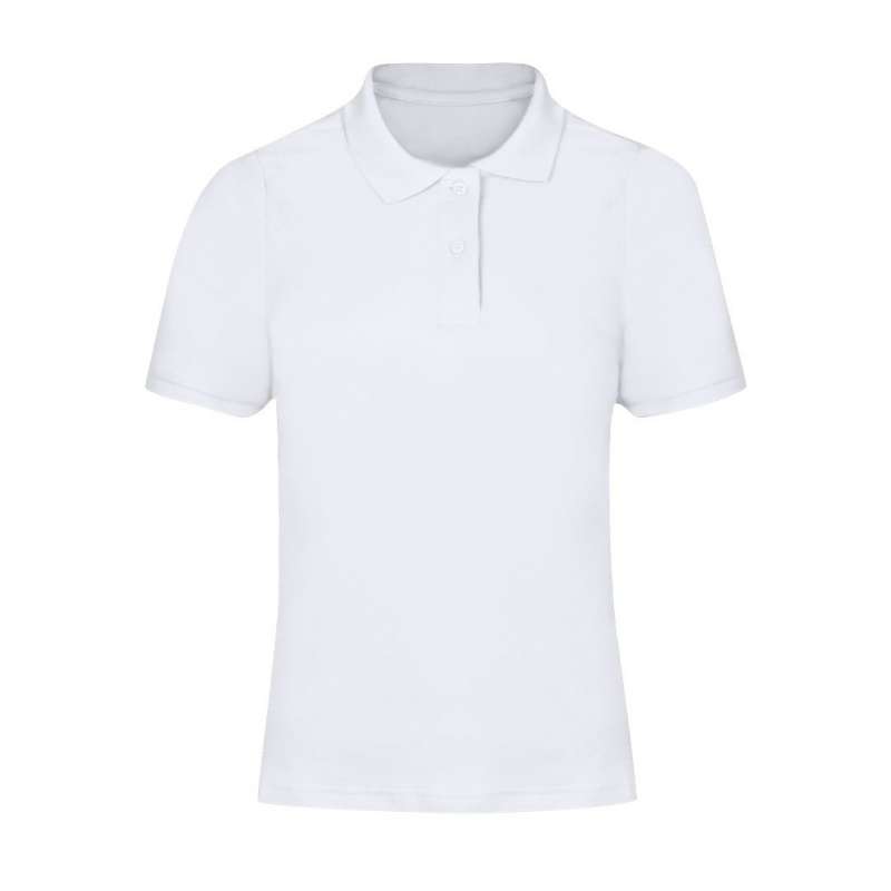 Polo femenino blanco de algodón piqué - Polo mujer a precios de mayorista