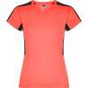 T-shirt técnica mulher curto V 130g/m² - T-shirt a preço grossista